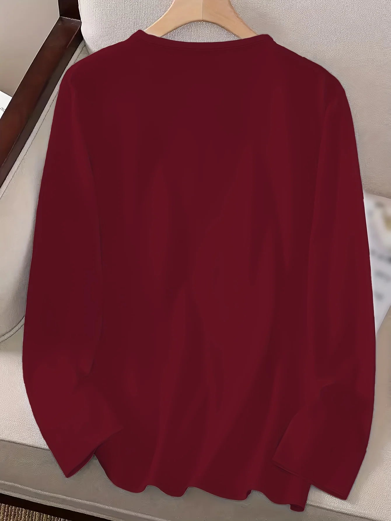 Faith Print Crew Neck T shirt Casual Long Autumn winter top women's long sleeved T-shirt loose comfortable black  white