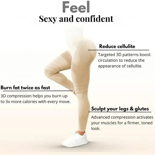 Leggings Slimove Cellulite 3D Leggings, High Waisted Butt Lifting Tummy Training Control, Anti Cellulite Legging for Gym Workout