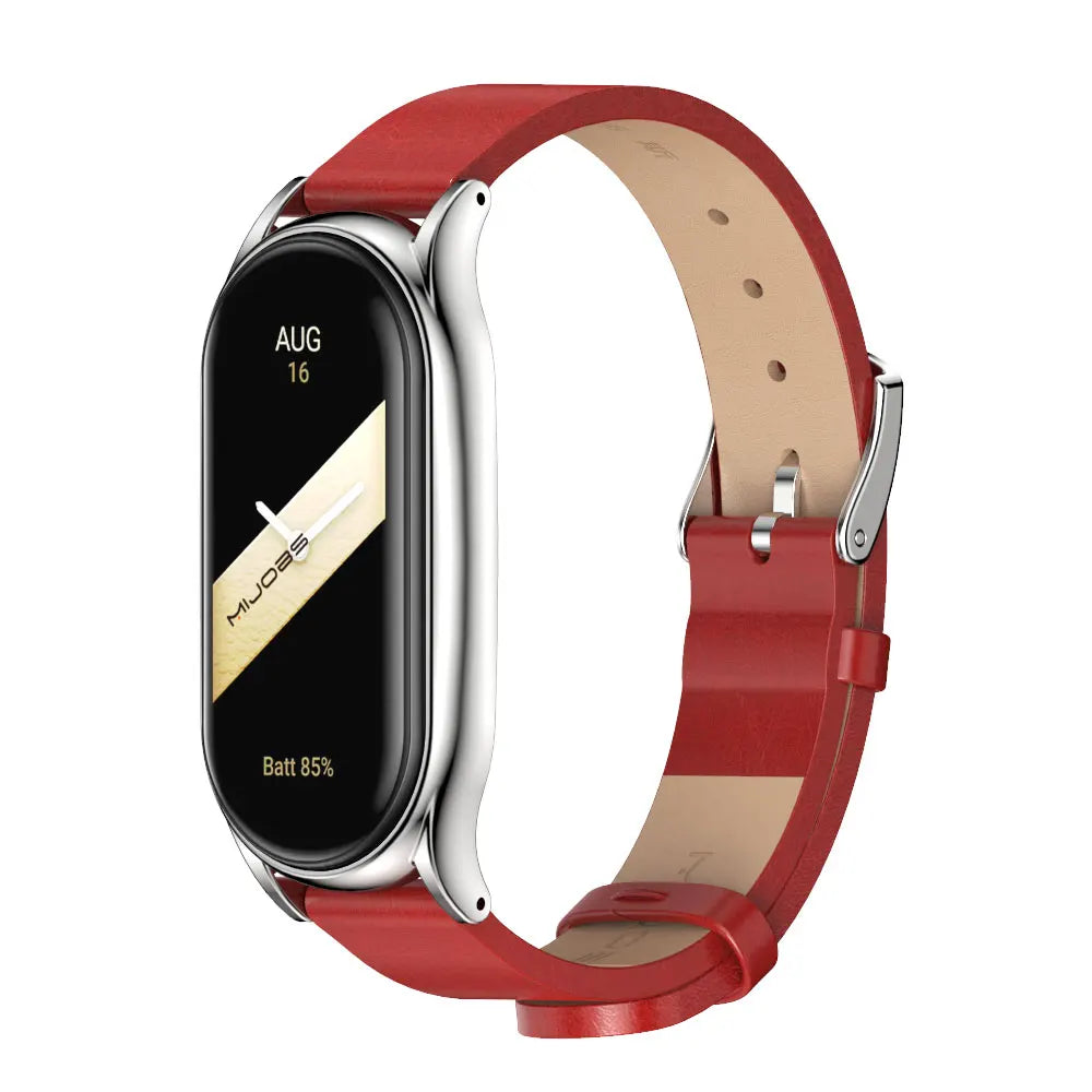 Strap for Mi Band 10 9 8 7 6 5 4 3 Leather Wristband For Miband 8 7 6 NFC Global Version Bracelet for Mi Band 5 6 7 8 Correa