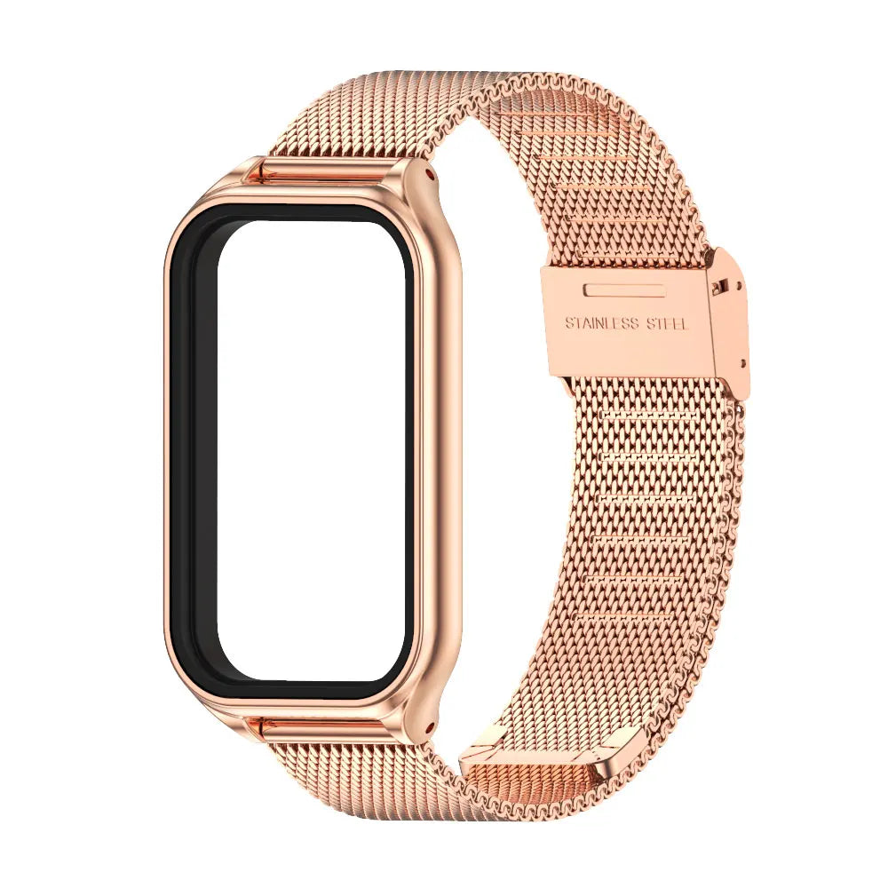 Strap For Xiaomi Mi Band 8 9 Active Bracelet for Xiaomi Smart Band 8 Active Stainless Steel Metal Watchband Mi Band 8 Active