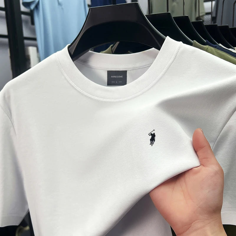 Men Short Sleeve cotton breathable short sleeve T-shirt men summer designer Paul brand embroidered fashion casual round neck top