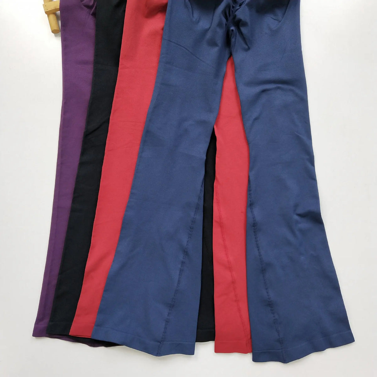 Women's High Waist Flare Yoga Pants Solid Seamless Wide Waistband Wide Leg for Gym Running Workout