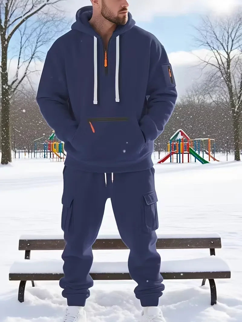 Men's Hooded Outdoor Warm Workwear Casual Sweatshirt  Comfortable Streetwear Fashion Men's Sweatshirt 1/2piecs