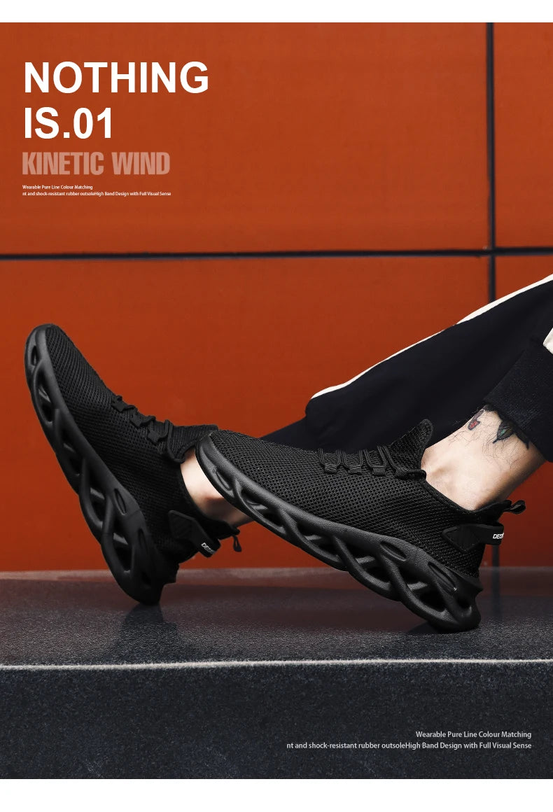 Sneakers Men Casual Sports Shoes Breathable Lightweight Sneakers Outdoor Mesh Black Running Shoes Athletic Jogging Tennis Walking Shoes