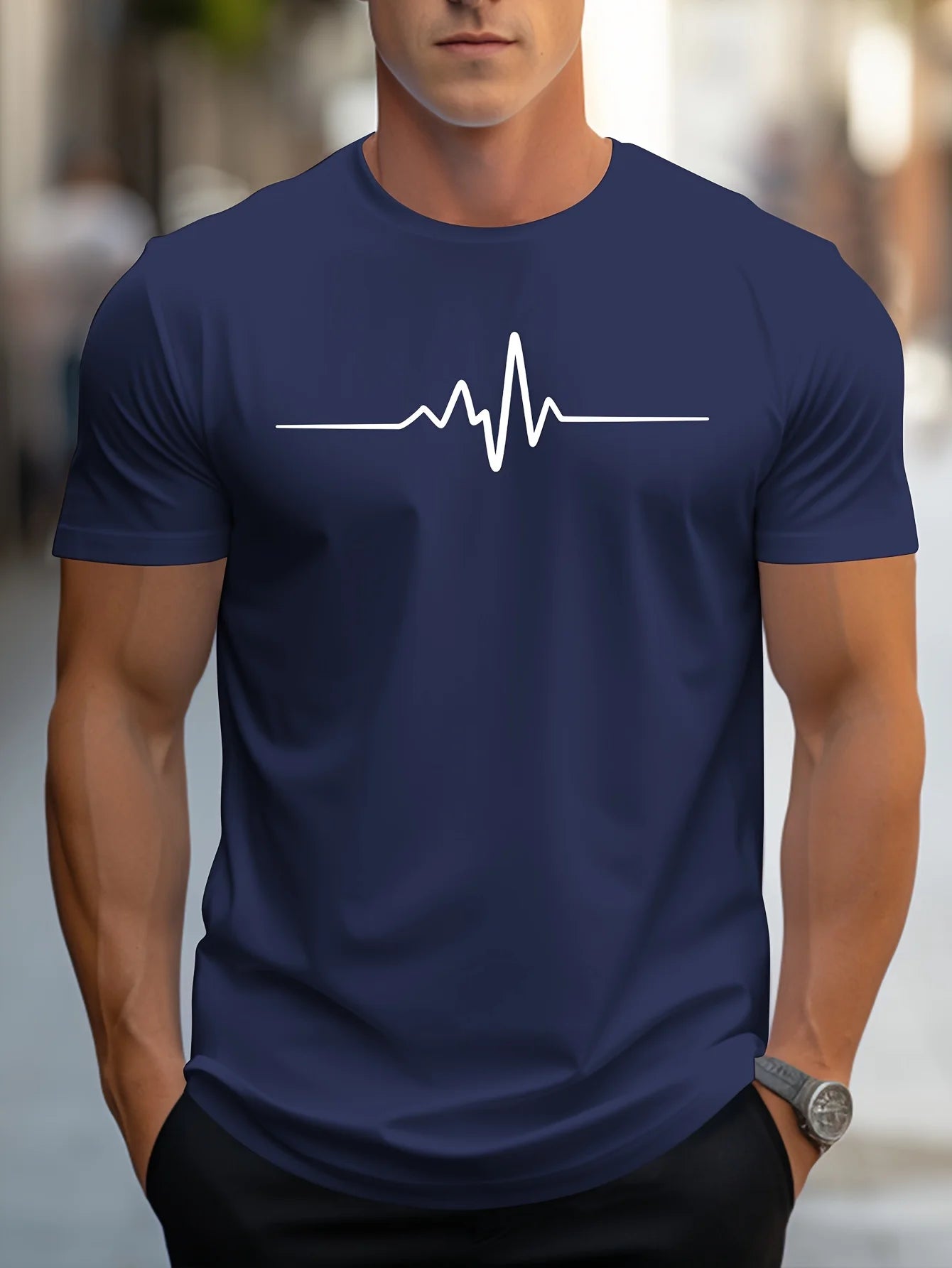 Men Short Sleeve cotton summer loose size Creative Graphic printed slim fit casual sports round neck short sleeved T-shirt top