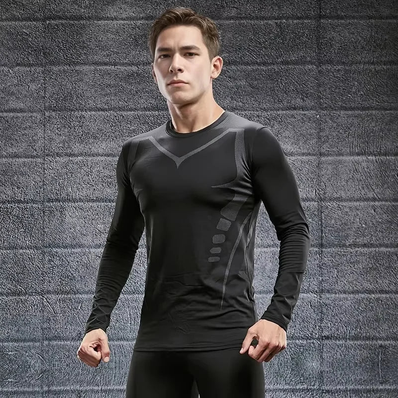 T-shirt Men Running Sport T Shirt Men Compression Fitness Tops Tee Quick DryTight Training Gym Sport Running Shirts Jersey