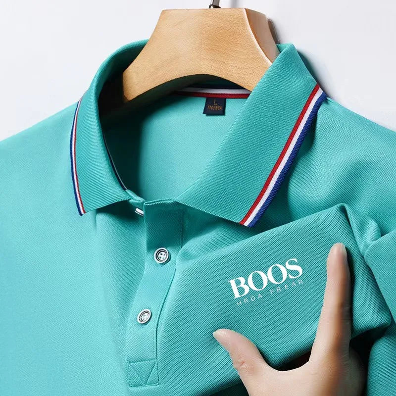 Polo Men's New Embroidered Business Casual Short Sleeved Polo Shirt, Fashionable Short Sleeved Comfortable Breathable Top