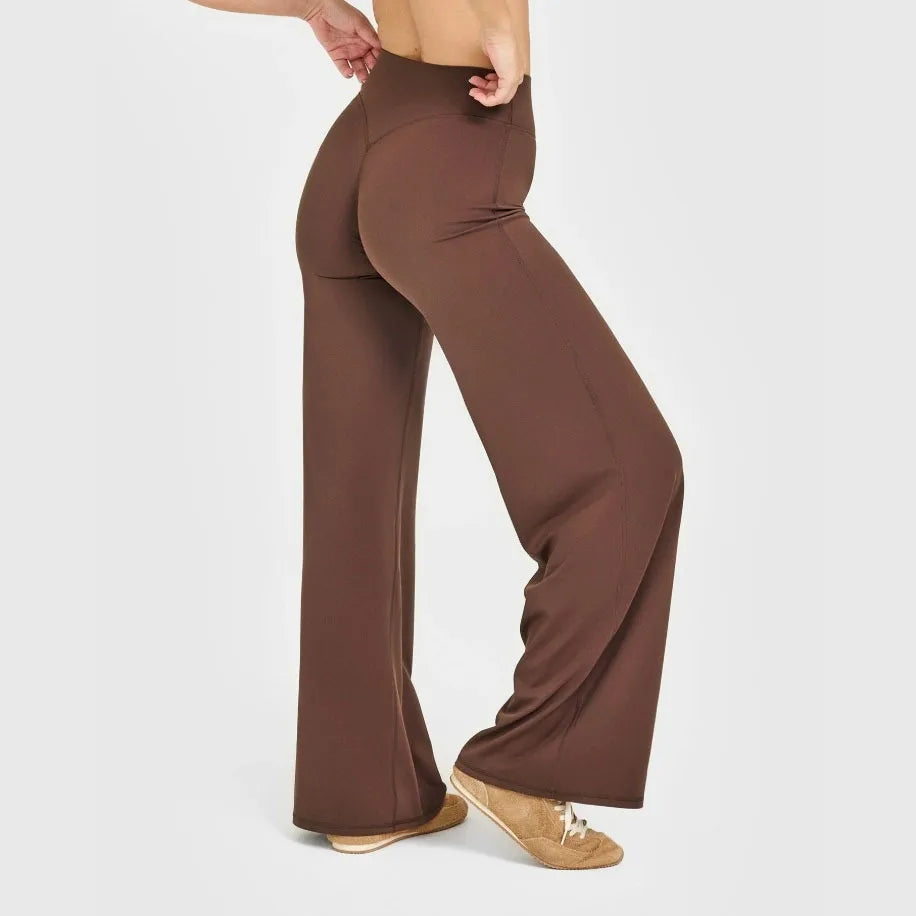 Leggings Straight Leg Bottoms For Women Soft Breathable Without Awkward Leggings Ties Yoga Wide-Leg Sports Pants