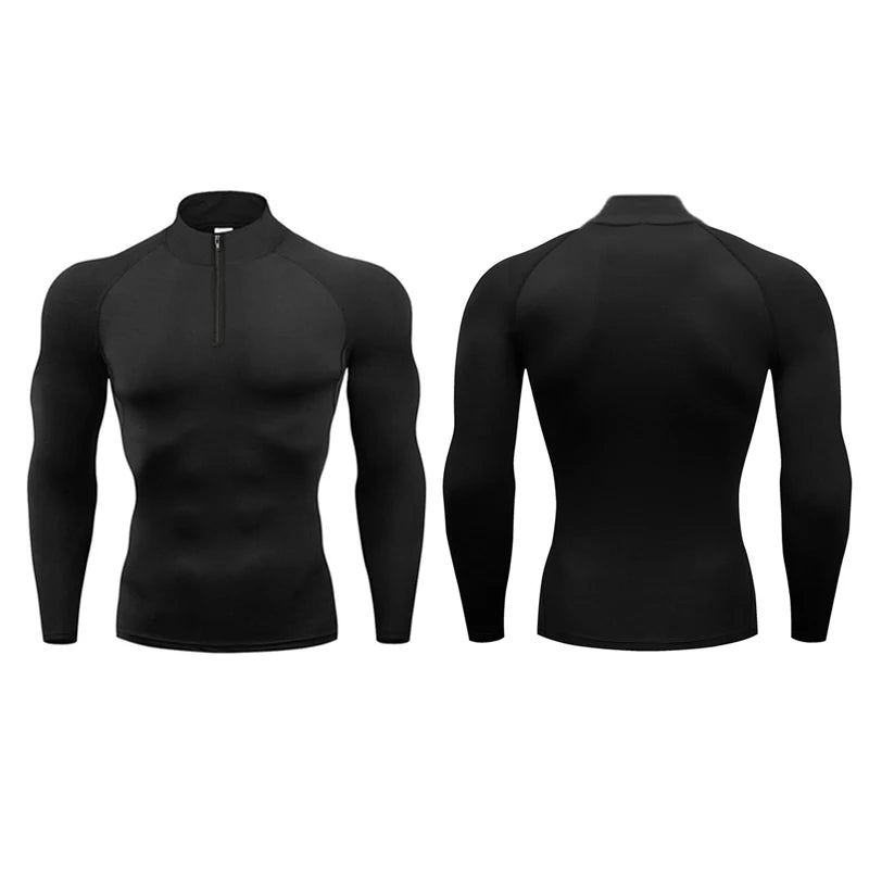 T-shirts Men Running T-shirts Compression Fitness Long Sleeve Sports Polo Shirts Trainning & Exercise Gym Sportswear Quick Dry Rashgard