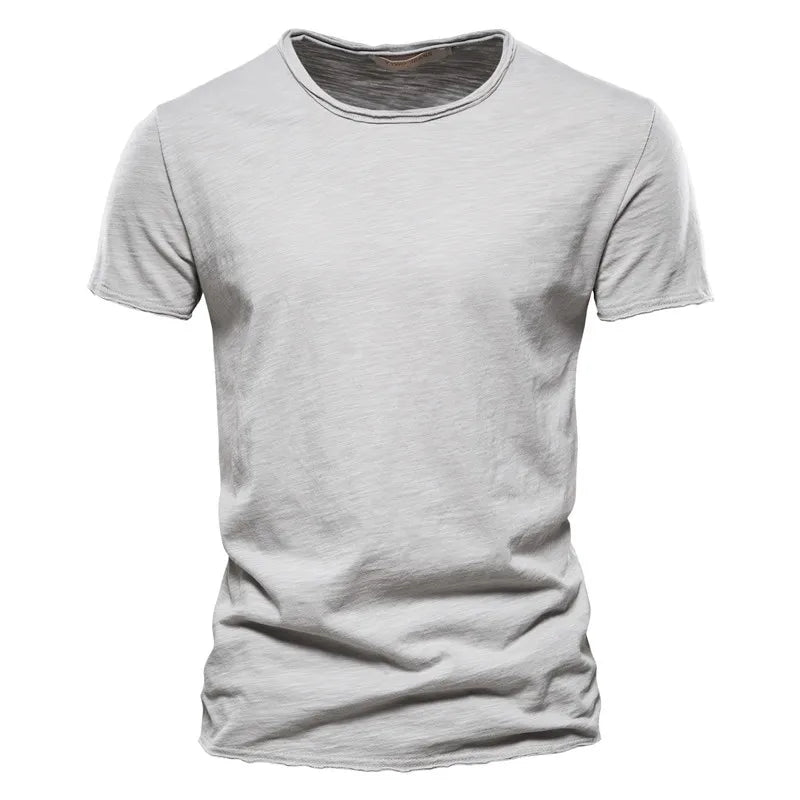 Men Short Sleeve Cotton Men T-shirt V-neck Fashion Design Slim Fit Soild T-shirts Male Tops Tees Short Sleeve T Shirt O-neck For Men
