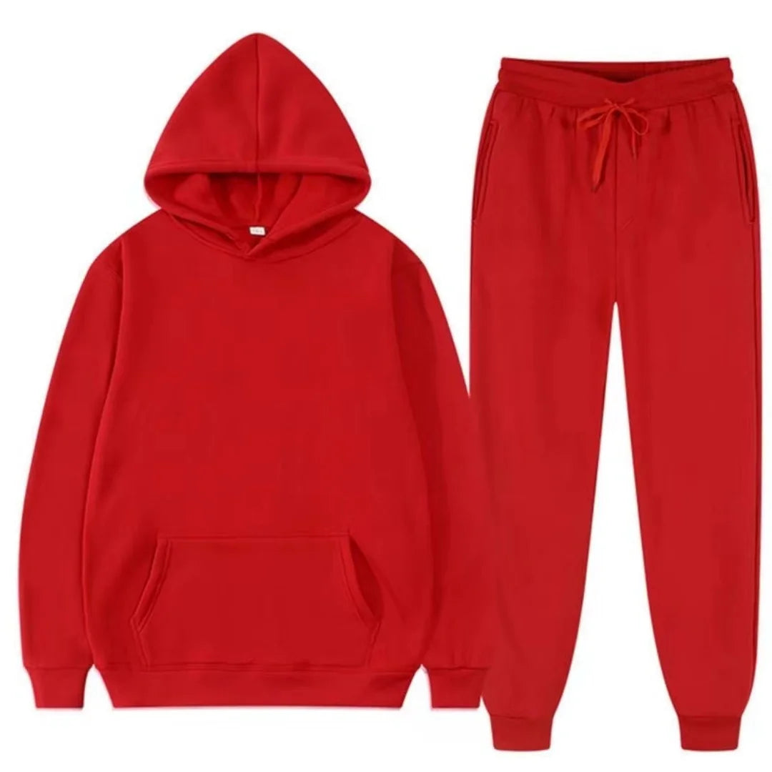 Trend Casual Fashion Thickened Long-sleeved Sweater Pants Two-piece Cap Suit Men Women