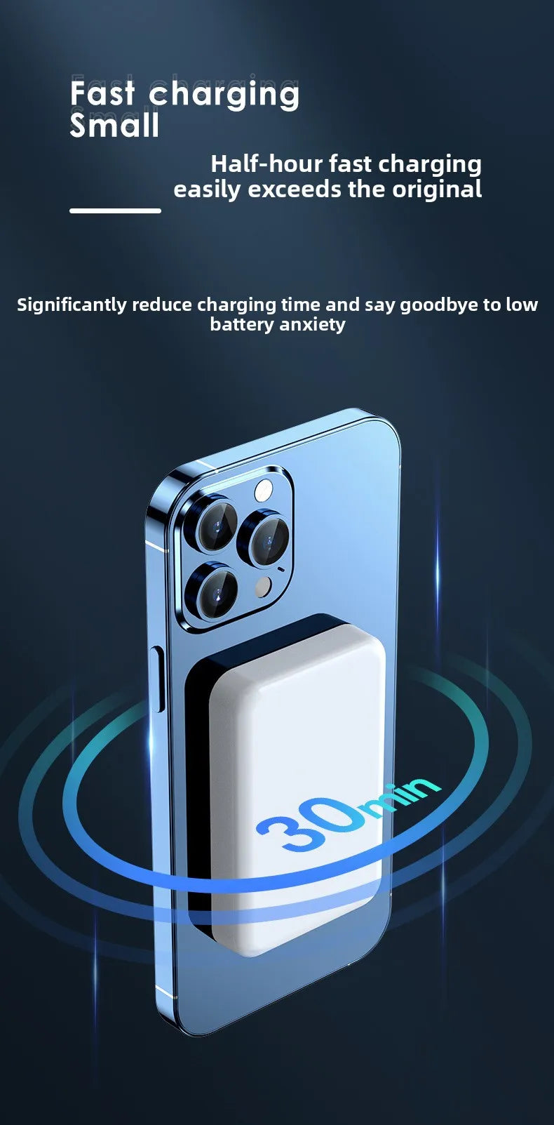 10000mah Large Capacity for Magsafe Magnetic Mini Wireless Power Bank Fast Charging Portable Power Bank External Battery
