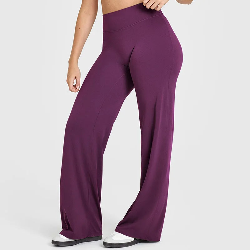 Leggings Straight Leg Bottoms For Women Soft Breathable Without Awkward Leggings Ties Yoga Wide-Leg Sports Pants
