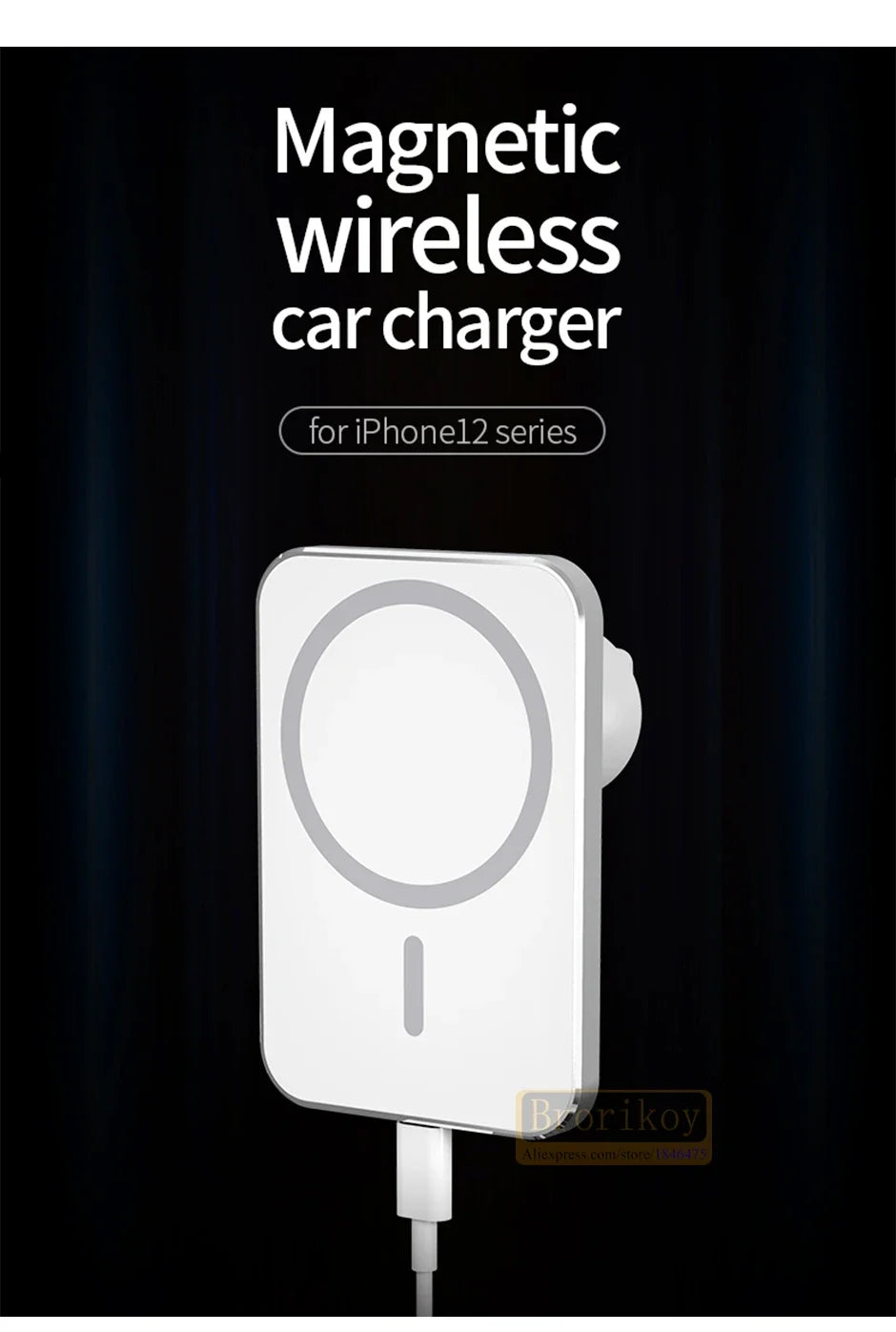 15W Magnetic Wireless Car Charger Air Vent Phone Holder Stand 15W Fast Charging Car Mount For iPhone 16 15 14 Plus 13 12 ProMax