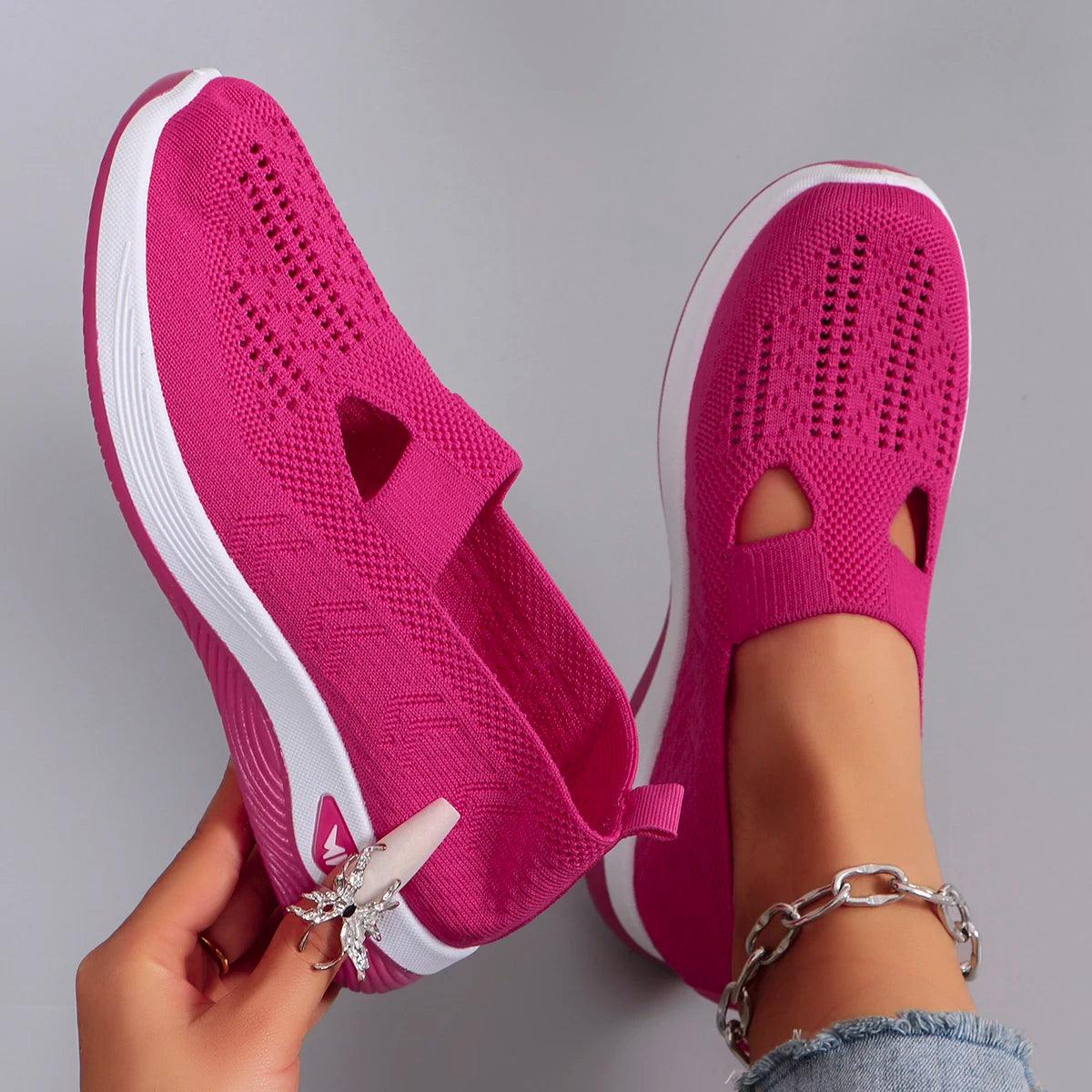 Women Sneakers  sports shoes, fashionable, breathable, lightweight, non-slip, wear-resistant, casual sports shoes, flat shoes