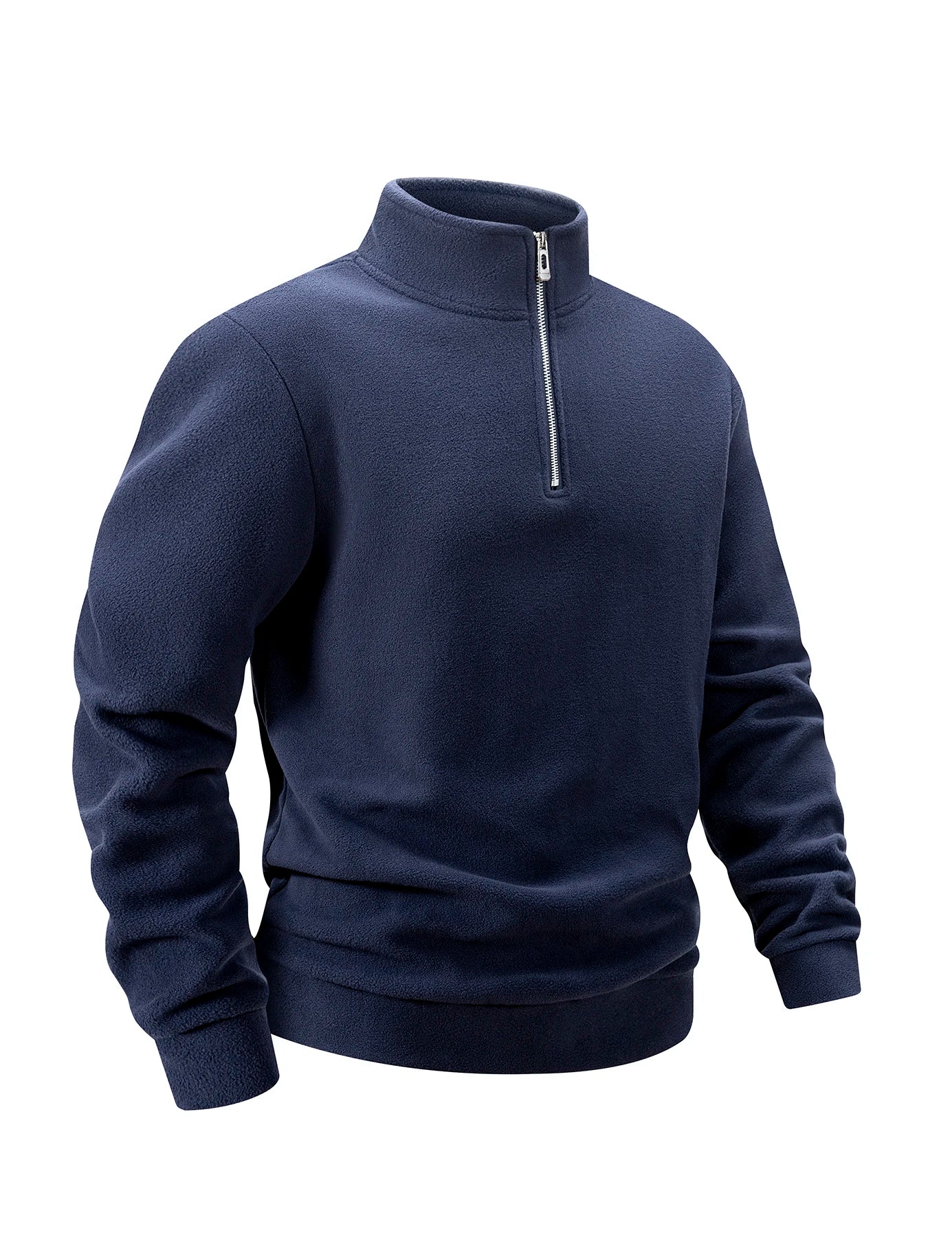 Men Casual Fleece Sweatshirts Tops Men Sport Classic Stand Collar Sweatshirts Men’s Quarter Zip Hoodie Basic Pullover 3XL