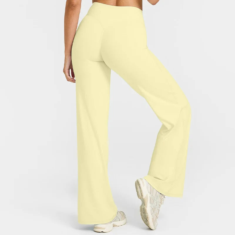 Leggings Straight Leg Bottoms For Women Soft Breathable Without Awkward Leggings Ties Yoga Wide-Leg Sports Pants