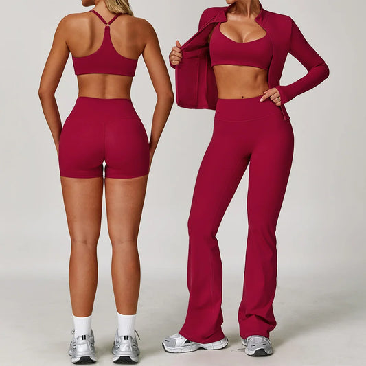 Legging 2/3PCS Yoga Suit Sports Set Gym Set Women Tracksuit Running Workout Clothes Long Sleeve Sports Bra Athletic Wear Yoga Clothing