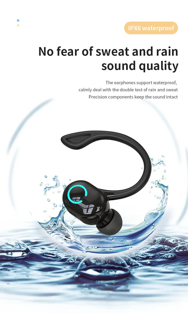 Wireless Earphones Sport Headphones Bluetooth 5.2 Earbuds Handsfree Headset with Mic for IPhone Samsung Xiaomi Smart Phone