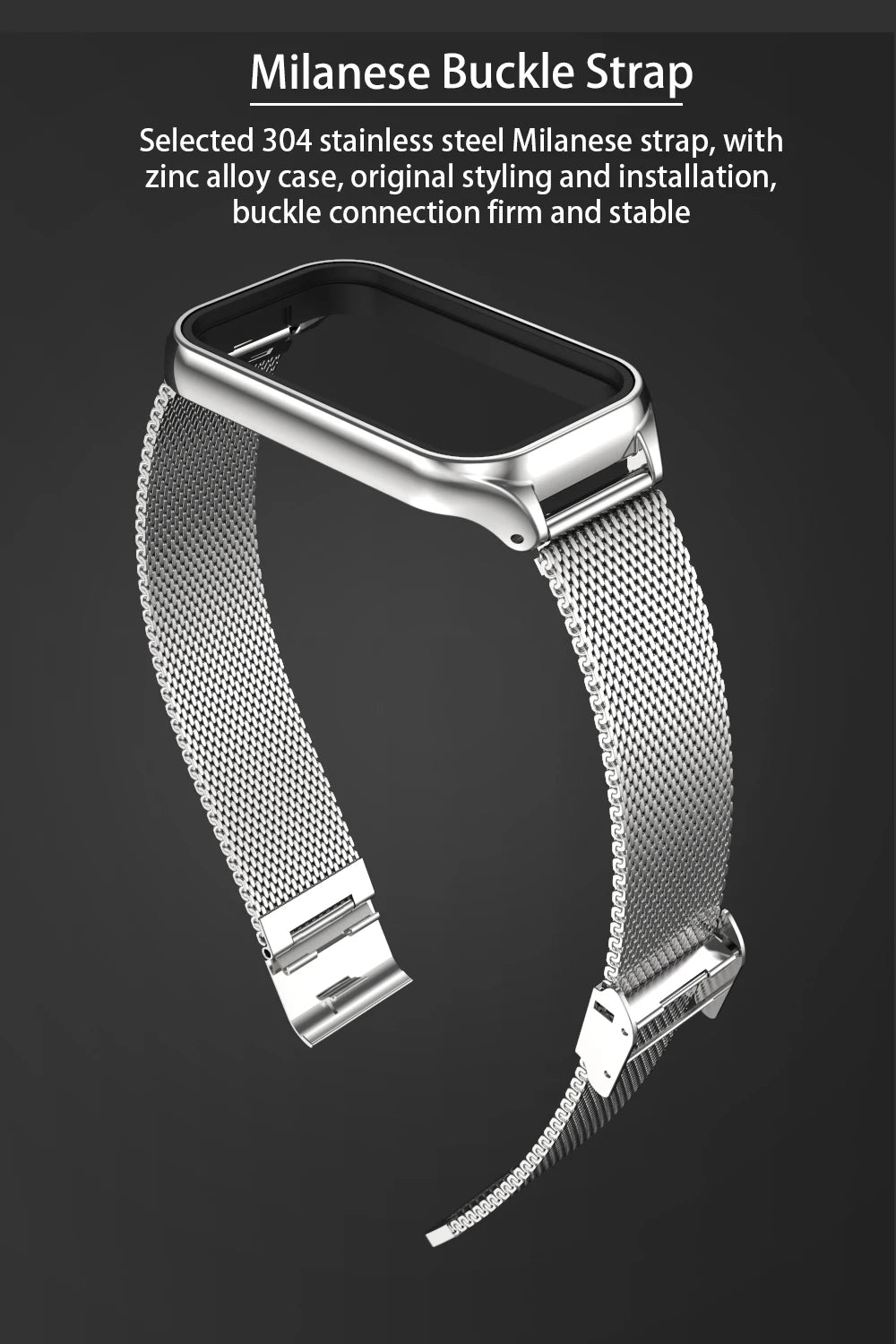 Strap For Xiaomi Mi Band 8 9 Active Bracelet for Xiaomi Smart Band 8 Active Stainless Steel Metal Watchband Mi Band 8 Active