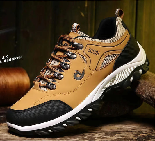 Sneakers Men's Waterproof Hiking Shoes, Outdoor PU Leather Sports Shoes, Wear-Resistant,  Walking, Tactical