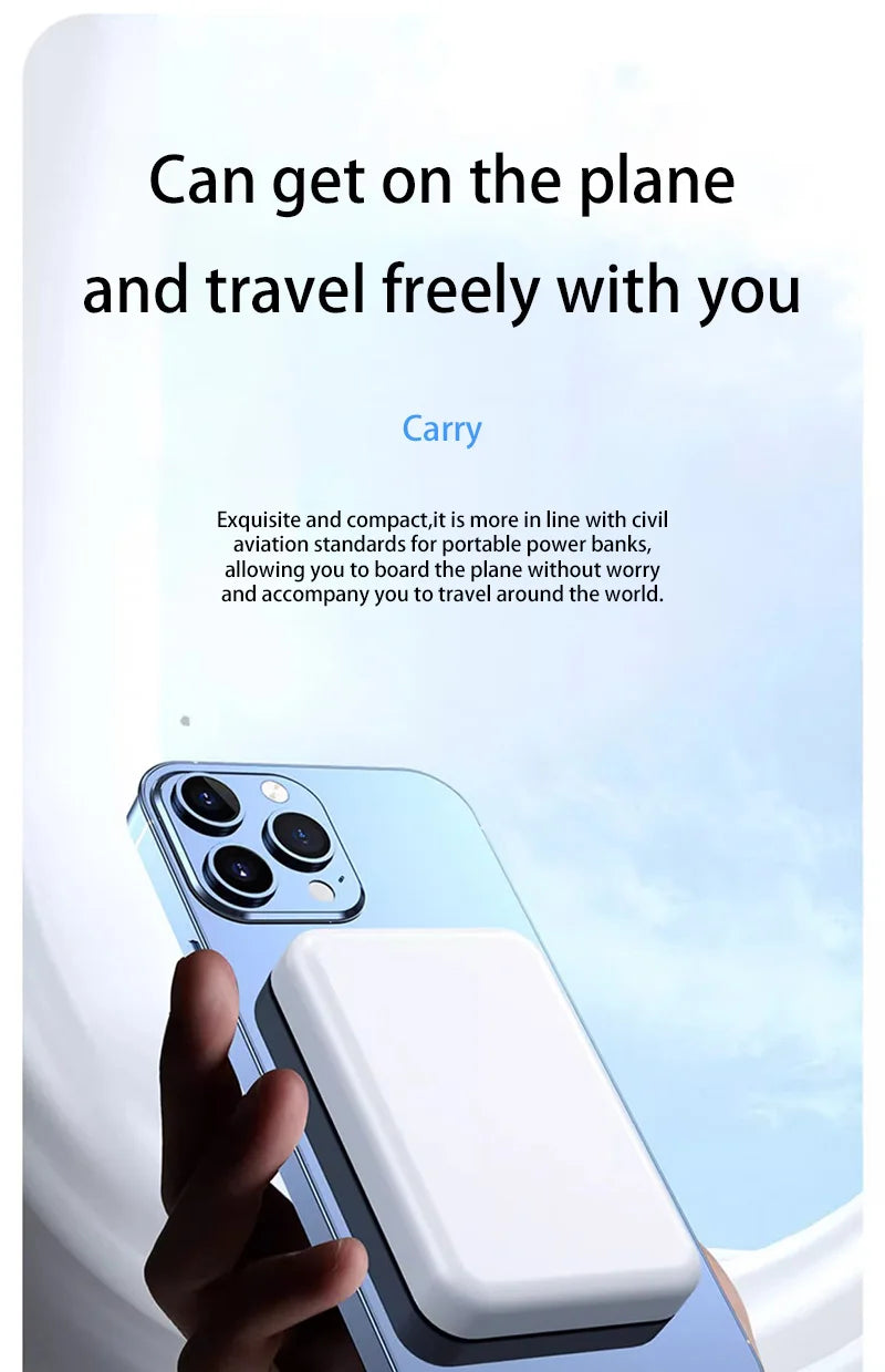 OnePlus 500000mAh Large Capacity PD20W Magnetic Wireless Power Bank External Portable Battery Pack For iphone Samsung Xiaomi