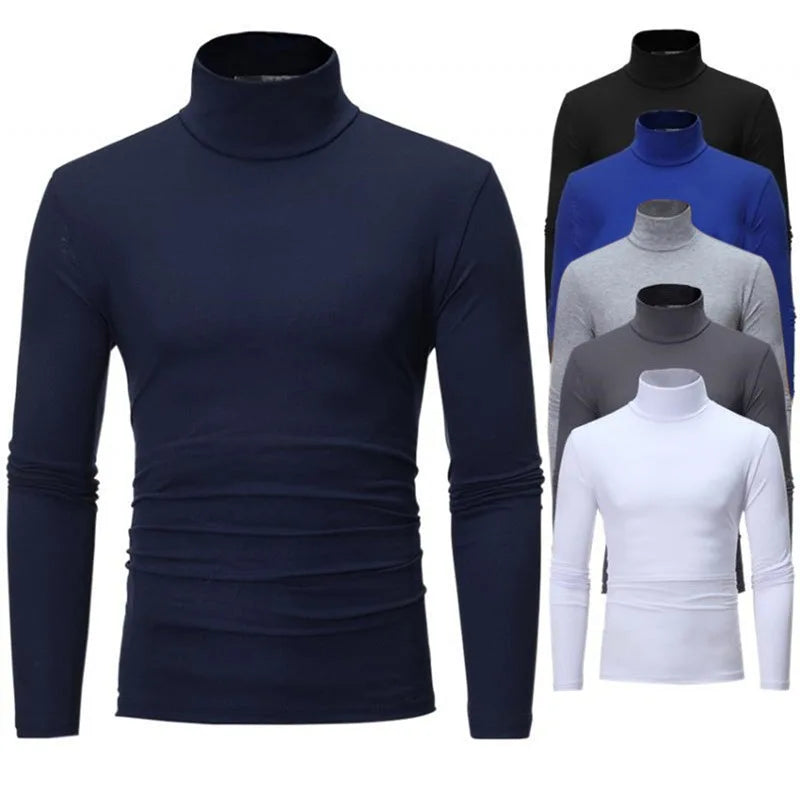 Men Short Sleeve Thermal Underwear Tops Men Spring Clothes Thermal Shirt Autumn Men's Winter Tights High Neck Thin Slim Fit Long Sleeve T-shirt