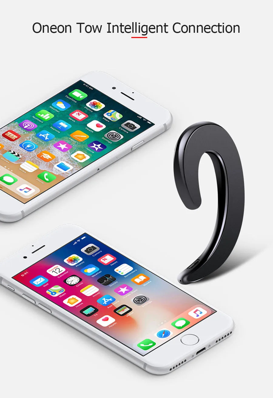 Y12 1Pc Wireless Bluetooth Bone Conduction Earhook with Mic Car Driver Earphone Noise Cancelling Headphones