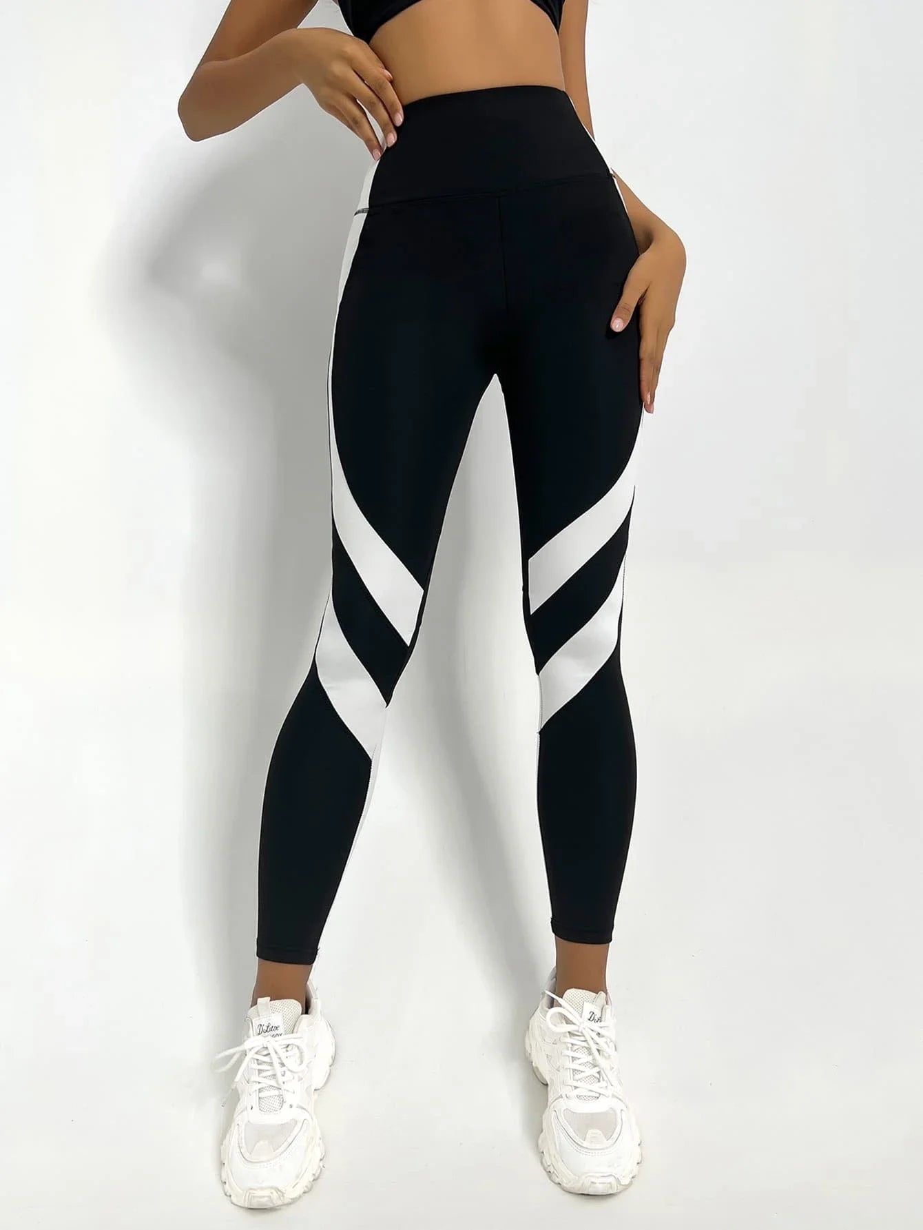 Leggings Two Tone Yoga Leggings Tummy Control Sports Tights