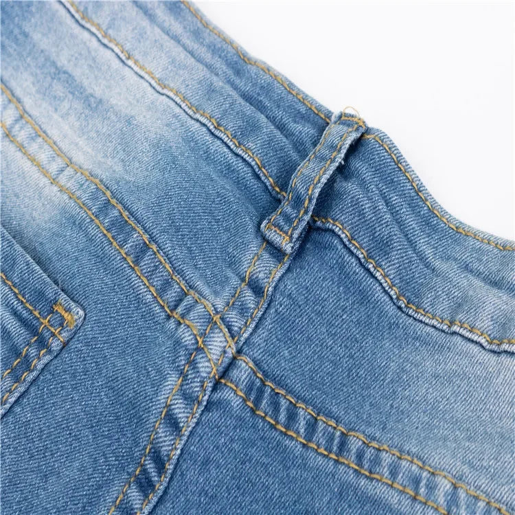 Hot Sale Woman Dark Blue Ripped Jeans Fashion High Waist Skinny Denim Jeans Stretch Slim Pencil Pants S-3XL Drop Shipping