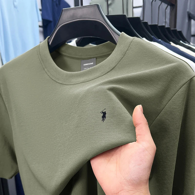 Men Short Sleeve cotton breathable short sleeve T-shirt men summer designer Paul brand embroidered fashion casual round neck top