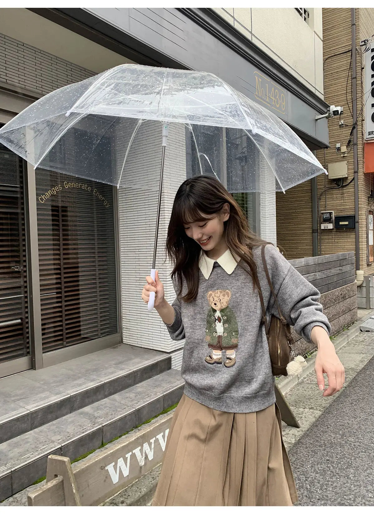 High Quality French Vintage Luxury Bear Jacquard Sweater For Women Autumn New Fashion Korean Casual Loose Pullover Knitted Tops