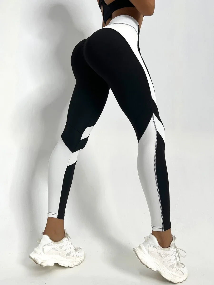 Leggings Two Tone Yoga Leggings Tummy Control Sports Tights