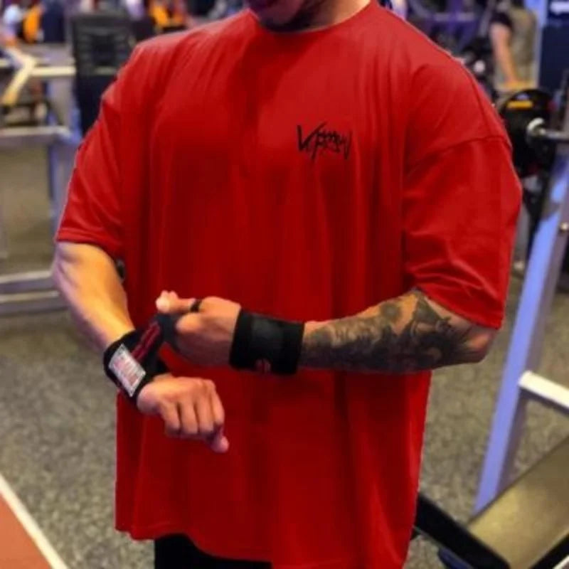 T-shirts Collar  sports  Oversize Cotton Summer Tee Training running shirt Man Streetwear Half Sleeve men T-shirt