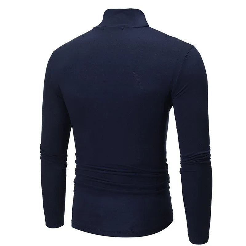 Men Short Sleeve Thermal Underwear Tops Men Spring Clothes Thermal Shirt Autumn Men's Winter Tights High Neck Thin Slim Fit Long Sleeve T-shirt