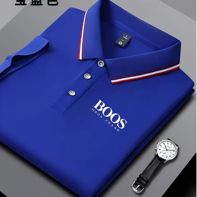 Polo  New Embroidered Men's Short Sleeved Polo Shirt Fashion Design Golf Top Casual T-shirt