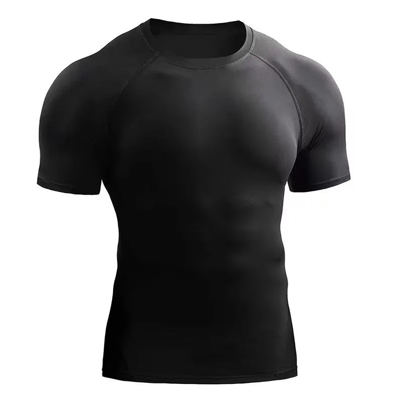 T-shirts Fitness clothes men's outdoor sports quick drying short sleeved t-shirt training pro running stretch tight fitting clothes yoga
