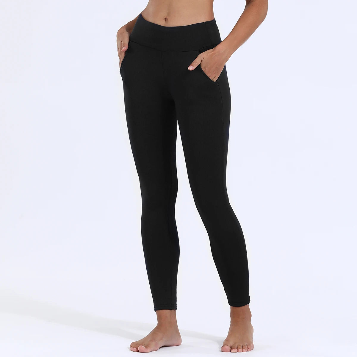 RENOWEARS Winter Warm Women Thick Thicken Leggings Fleece Pants Female Thermal Leggings Tights Sexy Hight Wasit Stretchy