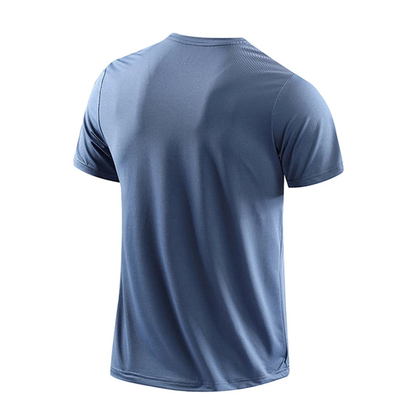 T-shirts Men's Running Quick Drying T-shirts Breathable Hiking Fishing Tees Soft Elasticity Outdoor Sports Short Shirt Summer
