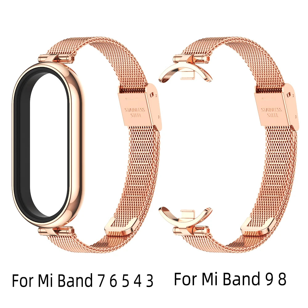Strap Mi Band 10 9 8 7 6 5 4 3 Smart Bracelet Global Version Mi band 9 Watchband Ladies Wristband for Xiaomi Smart Band 8 Correa