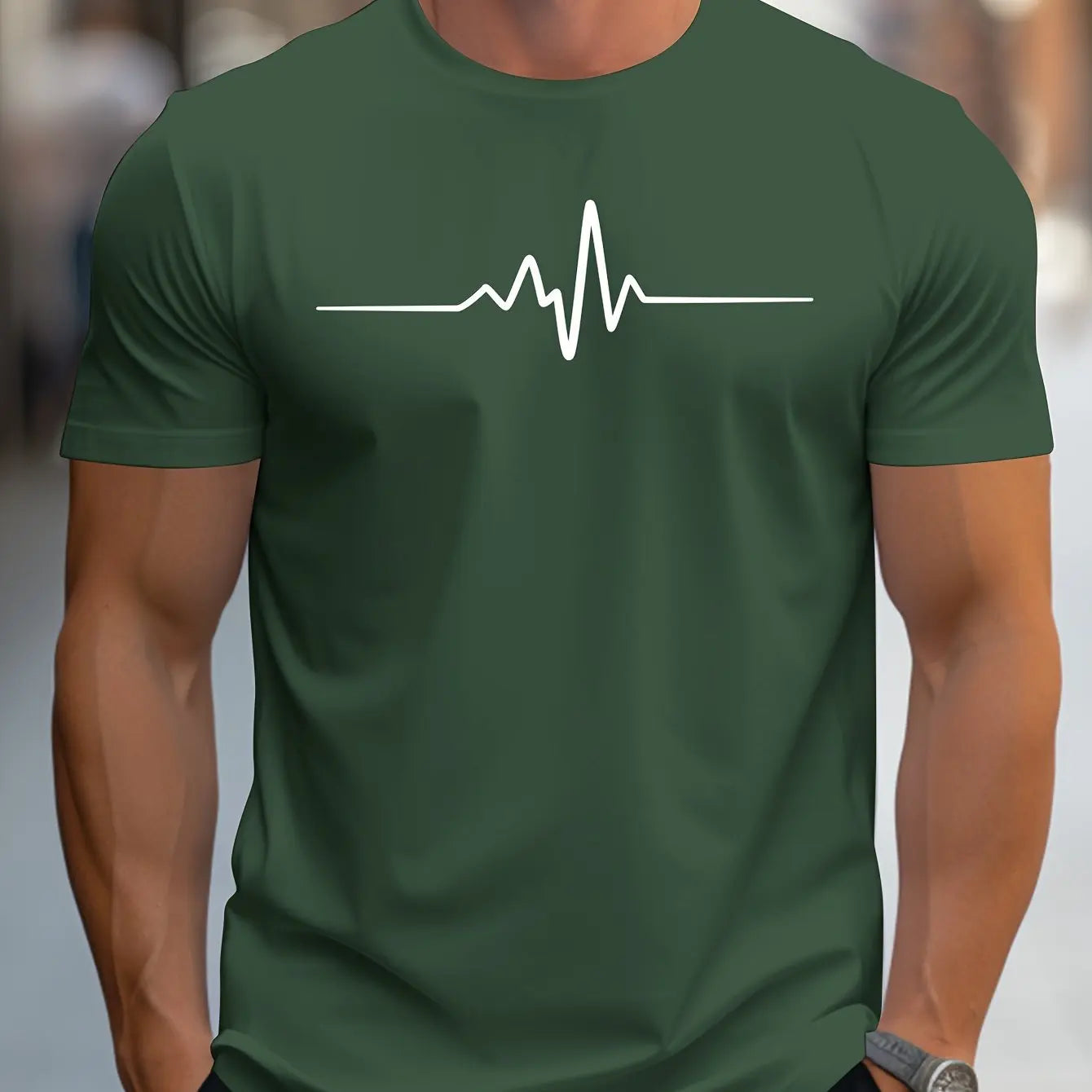 Men Short Sleeve cotton summer loose size Creative Graphic printed slim fit casual sports round neck short sleeved T-shirt top