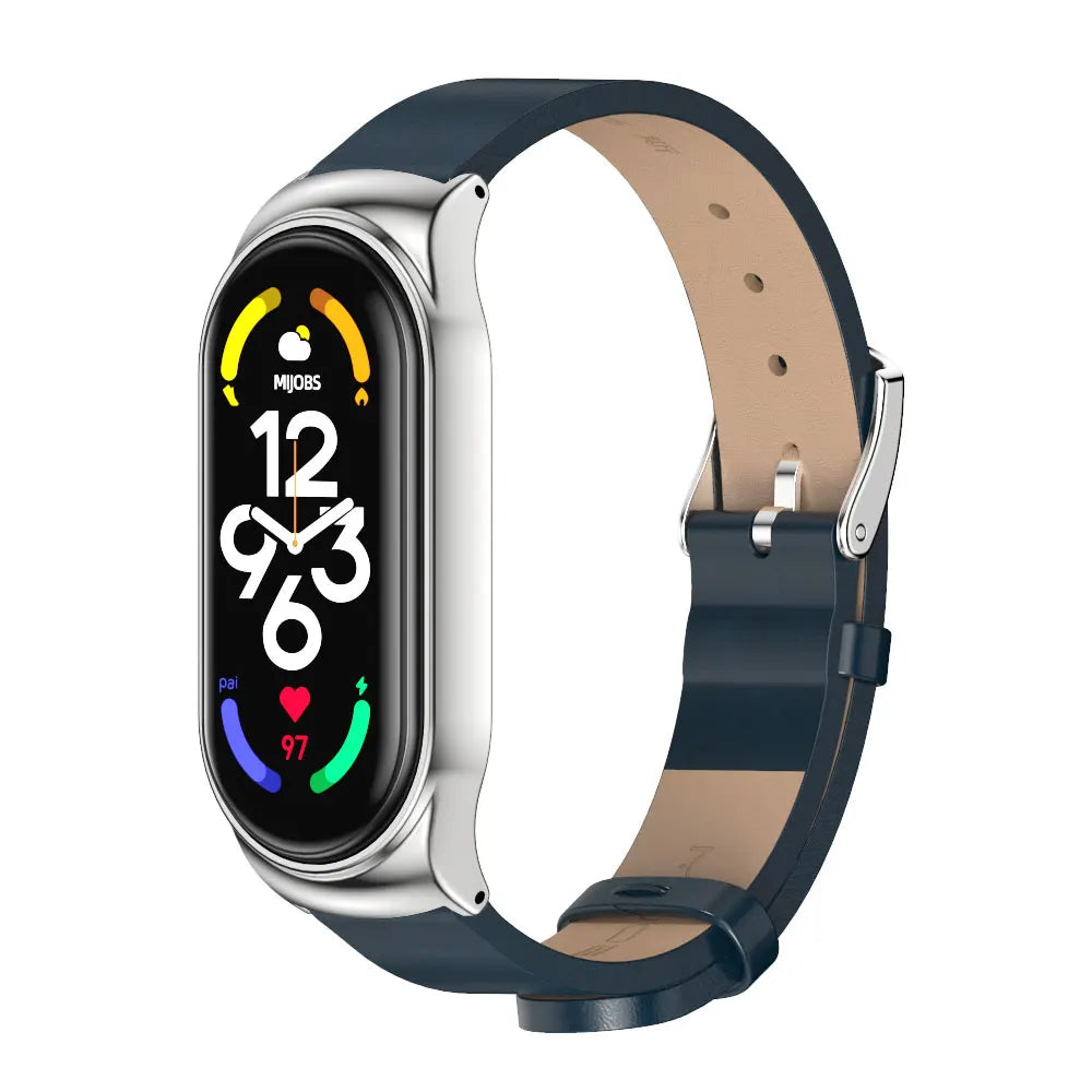 Strap for Mi Band 10 9 8 7 6 5 4 3 Leather Wristband For Miband 8 7 6 NFC Global Version Bracelet for Mi Band 5 6 7 8 Correa