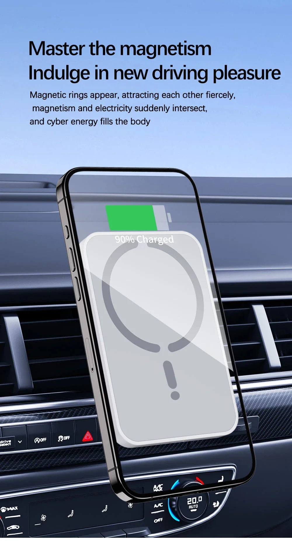 Magnetic Car Wireless Charger For Magsafe iPhone 12 13 14 15 16 Pro Max Air Vent Car Phone Holder Stand Fast Car Charging