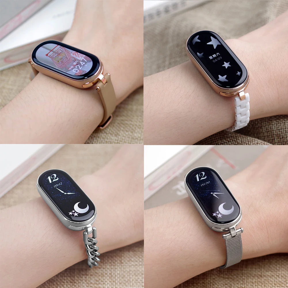 Strap for Mi Band 10 9 8 7 6 5 4 3 Watchband for Xiao mi Smart Band 9 Strap for Mi Band 8 Leather Wristband For Mi Band 7 Correa