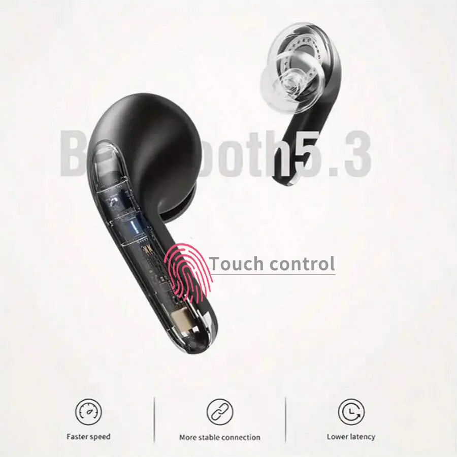 New Wireless Bluetooth Earphones,Hi-Fi Clear Sound,Comfort Fit,Smart Touch,Noise Cancelling,Ideal for Music Use