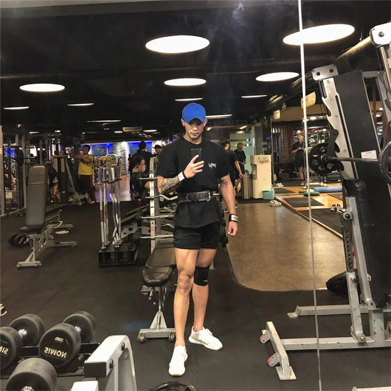 T-shirts Collar  sports  Oversize Cotton Summer Tee Training running shirt Man Streetwear Half Sleeve men T-shirt