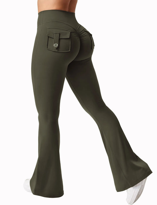 Leggings Wide Leg High Stretch Yoga Leggings Naked Feeling Compression Fitness Workwear with pockets Yoga Pant ﻿