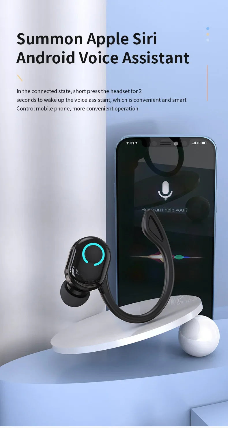 Wireless Earphones Sport Headphones Bluetooth 5.2 Earbuds Handsfree Headset with Mic for IPhone Samsung Xiaomi Smart Phone