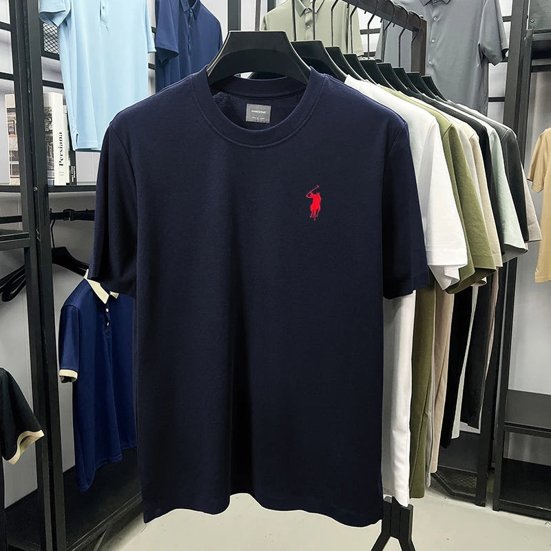 Men Short Sleeve cotton breathable short sleeve T-shirt men summer designer Paul brand embroidered fashion casual round neck top