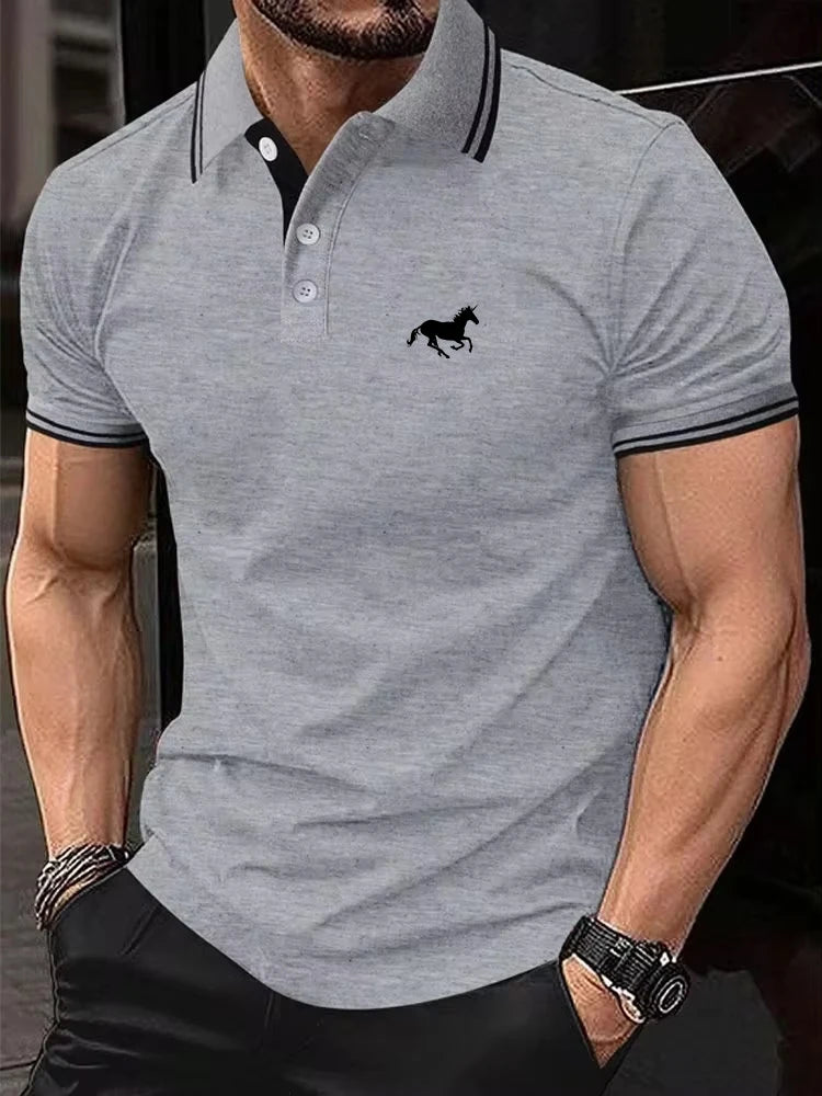 Polo New Men's T-shirt Classic Short sleeved Polo Shirt Summer Top Casual T-shirt Button Lapel Super Large S-3XL Casual Polo Shirt